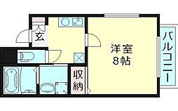ラ・フォーレ都島本通2 1Kの間取図画像