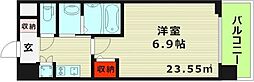 プロシード大阪EASTアクア・ラ・フォンテ 1Kの間取図画像