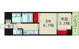 メイクス大阪鶴見 1DKの間取図画像