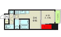 セレニテフラン谷町四丁目アリエ 1DKの間取図画像