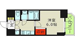 エスリード大阪城KROG 1Kの間取図画像