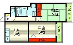 サンロイヤル都島本通 1LDKの間取図画像