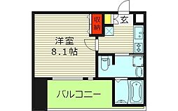 プレサンス大阪城公園ファーストシート 1Kの間取図画像