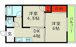 M・Kマンション 2DKの間取図画像
