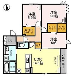 アンサンブル大今里 3LDKの間取図画像