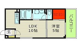 Nike城東関目 1LDKの間取図画像