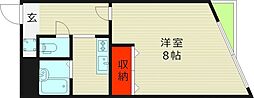 プレジデントハイツ 1Kの間取図画像