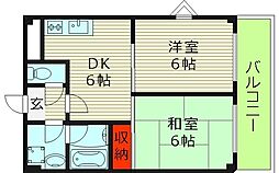 ハイウェール 2DKの間取図画像