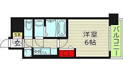 プレサンス京橋GREEN YARDレアルテ 1Kの間取図画像