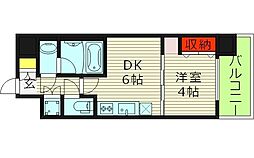 プレジオ城東中央 1DKの間取図画像