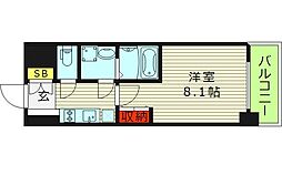S-レシデンスミドリバシセリオ 1Kの間取図画像