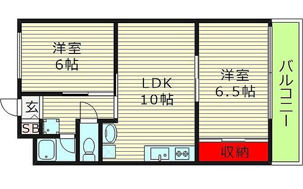 大阪府大阪市鶴見区放出東２丁目(賃貸マンション2LDK・6階・47.43㎡)の写真 その2