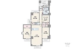 蒲生第2コーポ 3SLDKの間取図画像