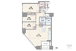 リバーガーデン四天王寺 3LDKの間取図画像
