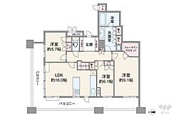 ビオール大阪大手前タワー 3LDKの間取り