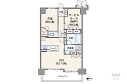 ザ・大阪レジデンス備後町 1SLDKの間取図画像