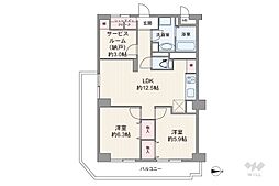 大淀町スワローハイツ 2SLDKの間取図画像