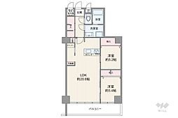 ダイアパレス順慶町 2LDKの間取図画像