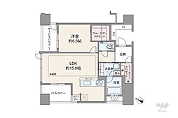グランドメゾン京町堀タワー 1LDKの間取図画像