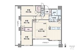 本町パークホームズシティウエスト 3LDKの間取図画像