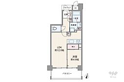 ファインフラッツ北浜 1LDKの間取図画像