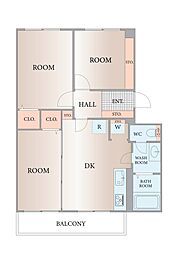 第一生田ハイツ 3DKの間取図画像