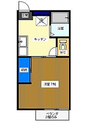 つくばエクスプレス つくば駅 4kmの賃貸アパート 1階1Kの間取り