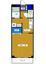 パインヒルズツクバ 1Kの間取図画像