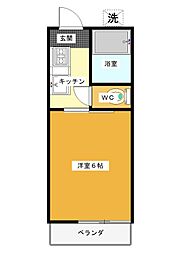 筑波台ハイツ 1Kの間取図画像