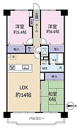 さやま遊園グランドハイツC棟 3LDKの間取図画像