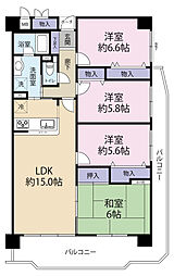 さやま遊園グランドハイツC棟 4LDKの間取図画像