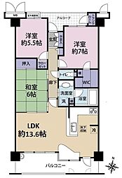 ロイヤルアーク狭山 3LDKの間取図画像