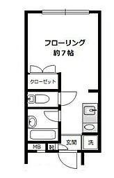 マ・メゾン中目黒 1階ワンルームの間取り
