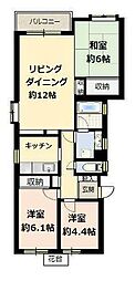 パーク・ハイム自由ケ丘 3LDKの間取図画像