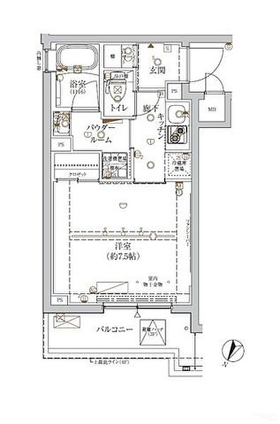 クレイシア新宿ノース 306｜東京都新宿区北新宿１丁目(賃貸マンション1K・3階・25.62㎡)の写真 その2