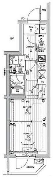 PREMIUM CUBE 中野新橋 DEUX 201｜東京都中野区弥生町３丁目(賃貸マンション2K・2階・25.57㎡)の写真 その2