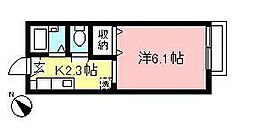 フラッツM 1階1Kの間取り