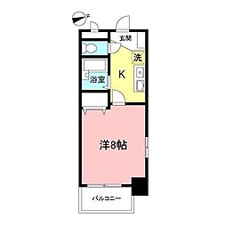 SORA　Residence 7階1Kの間取り