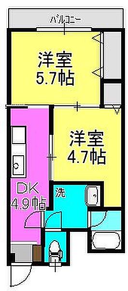 マリエンデバー 306｜神奈川県相模原市中央区相模原５丁目(賃貸マンション2DK・3階・37.40㎡)の写真 その2
