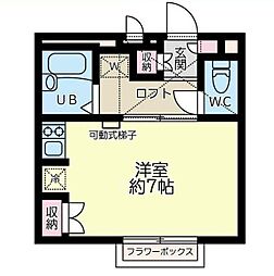 Casa矢部 1Kの間取図画像