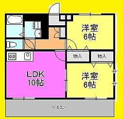コルティーレ 2LDKの間取図画像