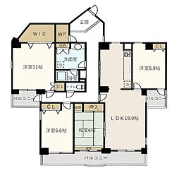 イトーピア神戸藤原台B棟 4LDKの間取図画像