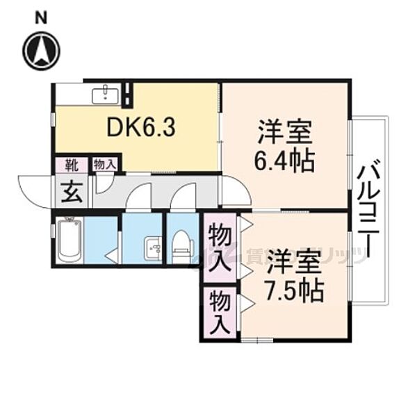 奈良県橿原市別所町(賃貸アパート2DK・2階・48.66㎡)の写真 その2