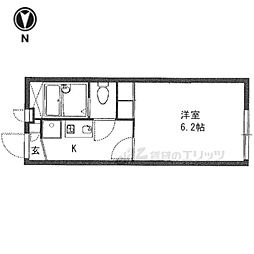 レオパレスオーキッドI 1階1Kの間取り