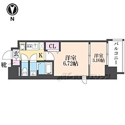 AELL OSAKA EAST 15階2Kの間取り
