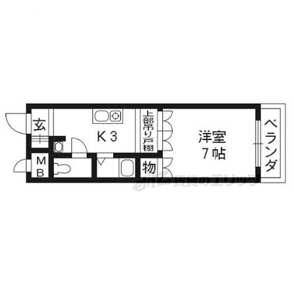 サンドール山口 306｜大阪府枚方市長尾家具町５丁目(賃貸マンション1K・3階・21.30㎡)の写真 その2