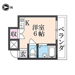 ペントハウス21 ワンルームの間取図画像