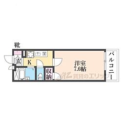 レオパレスWind2 1Kの間取図画像