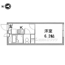 レオパレスヒライ2 1Kの間取図画像