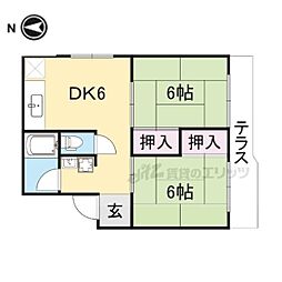 高塚コーポラス 2DKの間取図画像